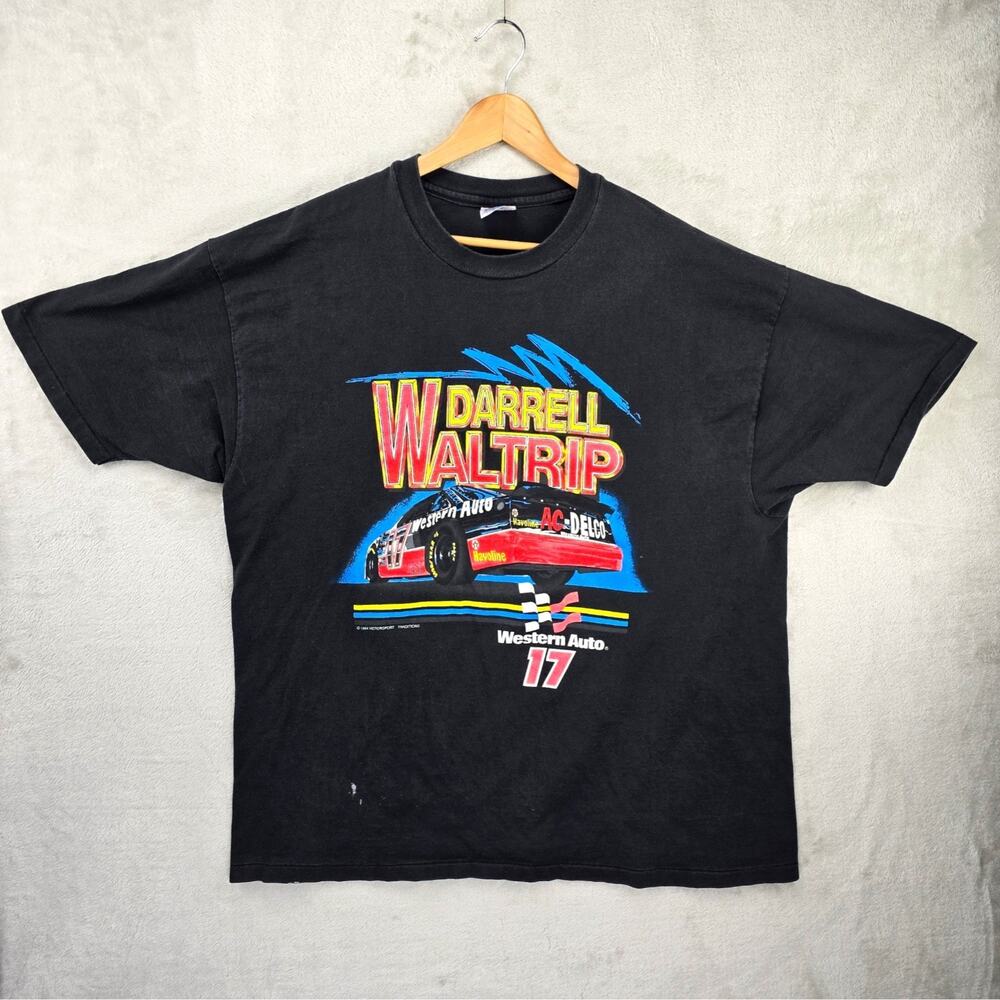 Vintage‎ Darrell Waltrip Shirt Mens XXL Black #17 NASCAR Single Stitch 90s 1994